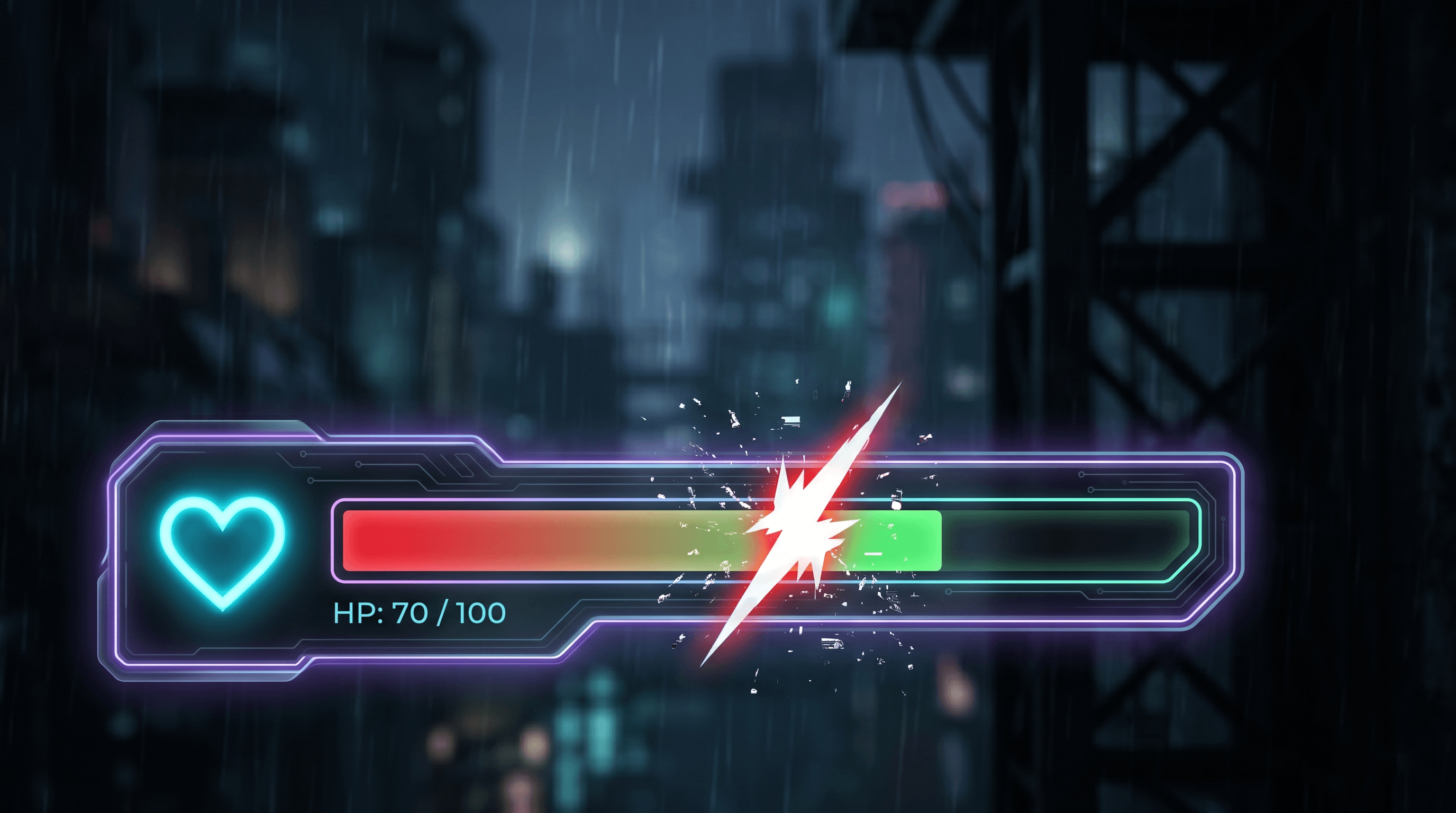 Health Bar Roblox GUI template preview — Tweened Damage Feedback, cartoon style, mobile layout